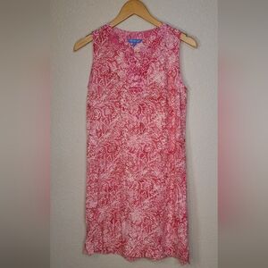 Pink Floral Sleeveless Midi Dress